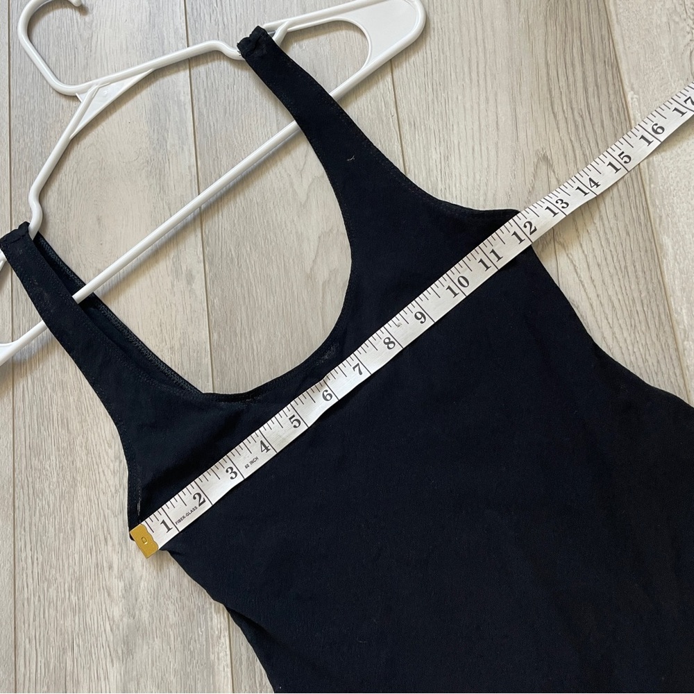 Free People Scoop Neck Thong Bodysuit Black (Small) semi sheer fitted party - Picture 2 of 8
